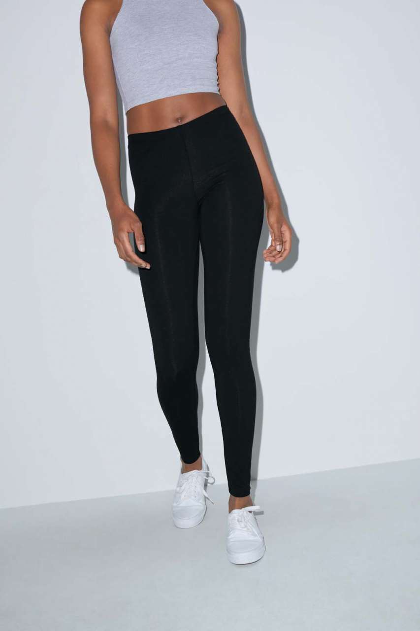 WOMEN'S COTTON SPANDEX JERSEY LEGGING - Heather Grey - Additional