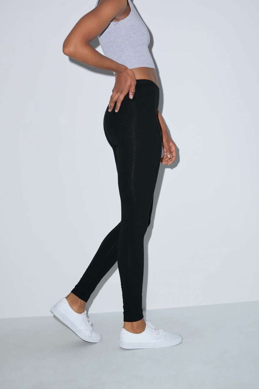 WOMEN'S COTTON SPANDEX JERSEY LEGGING - Heather Grey - Additional