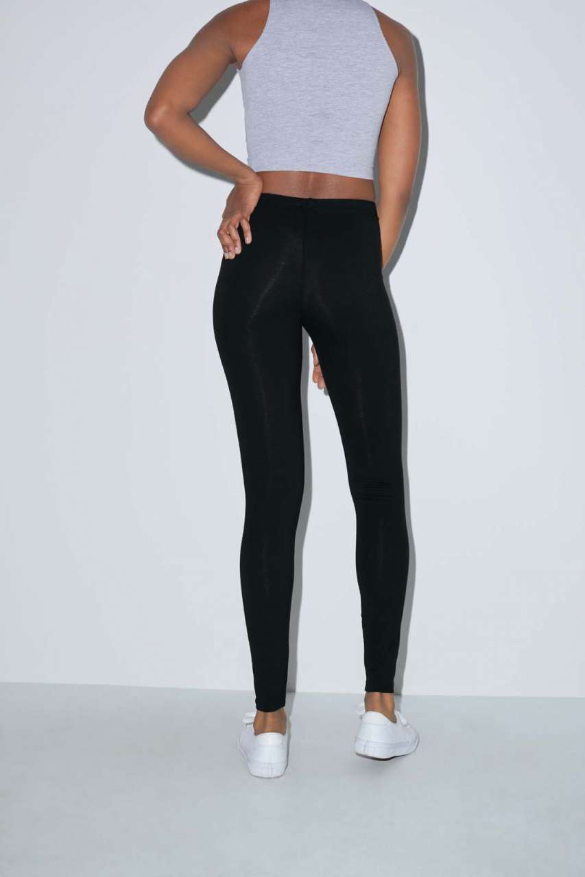 WOMEN'S COTTON SPANDEX JERSEY LEGGING - Heather Grey - Additional