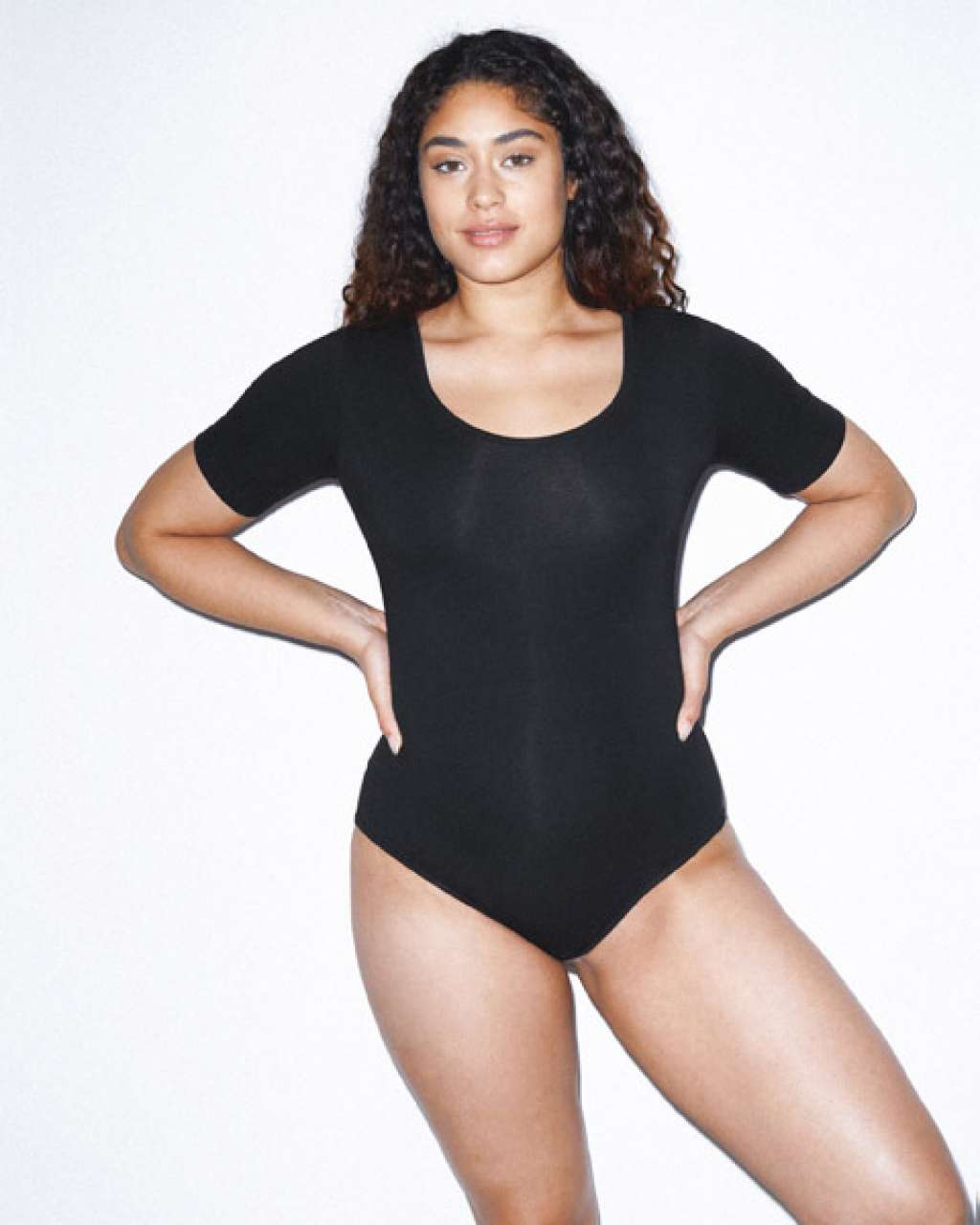 WOMEN'S COTTON SPANDEX DANCE BODYSUIT - Black - Additional
