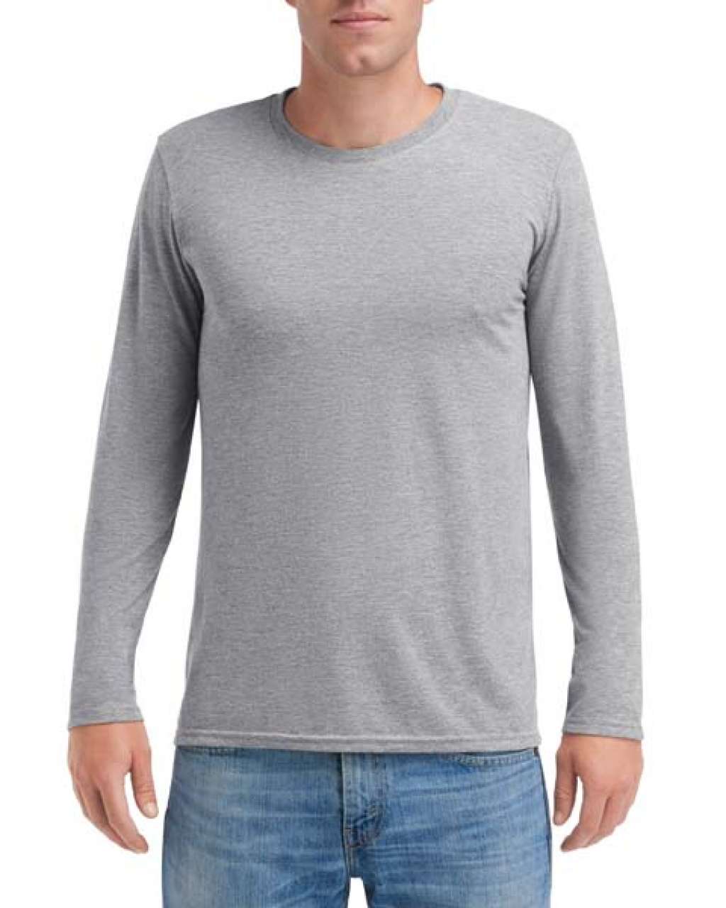 ADULT TRI-BLEND LONG SLEEVE TEE - Heather Grey - Main