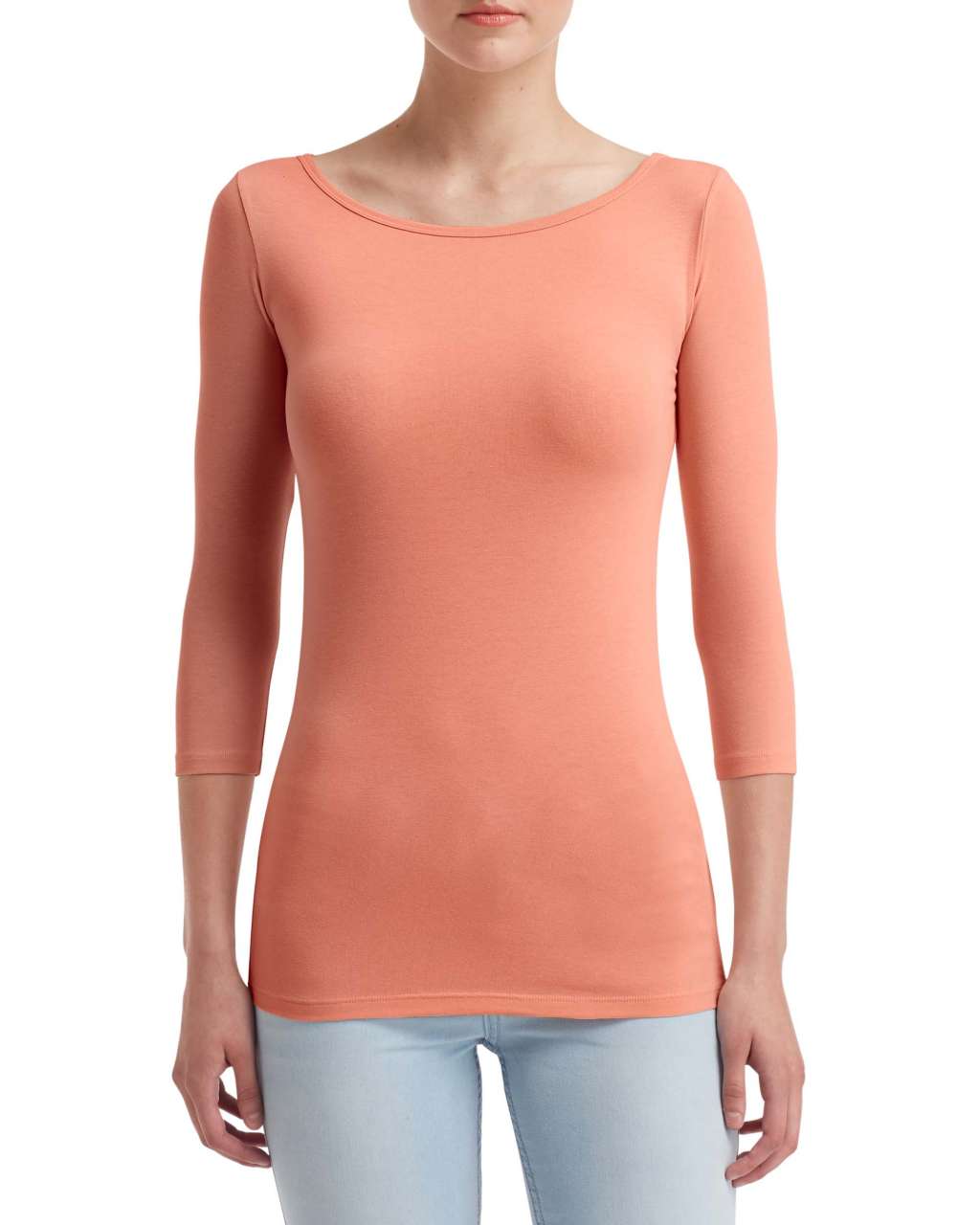 WOMEN'S STRETCH 3/4 SLEEVE TEE - Terracotta - Main