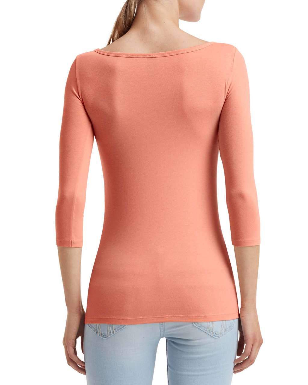 WOMEN'S STRETCH 3/4 SLEEVE TEE - Terracotta - Additional