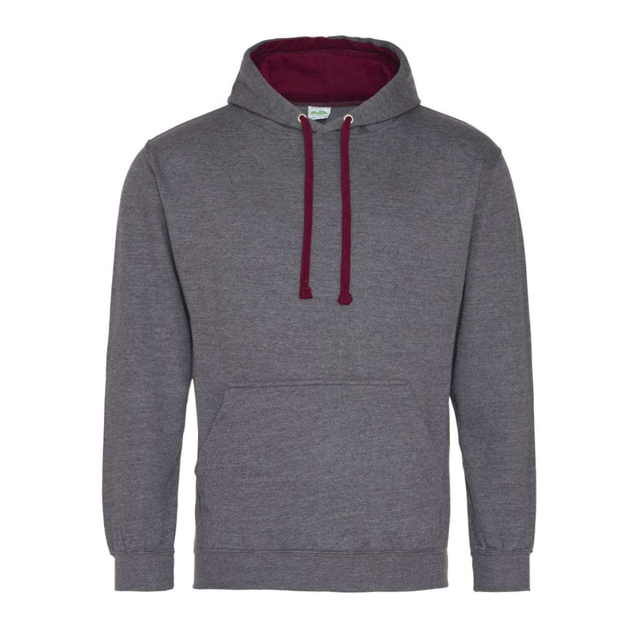 VARSITY HOODIE - Charcoal Grey/Burgundy - Main