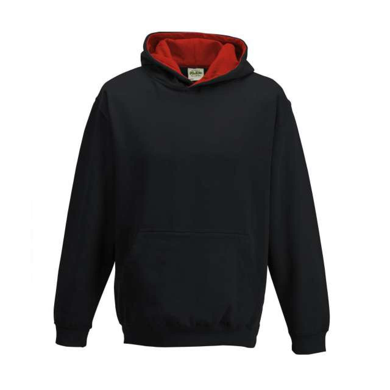 KIDS VARSITY HOODIE - Jet Black/Fire Red - Additional