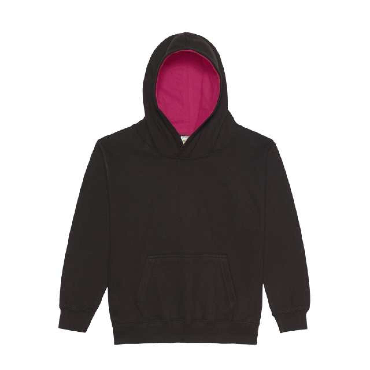 KIDS VARSITY HOODIE - Jet Black/Hot Pink - Main