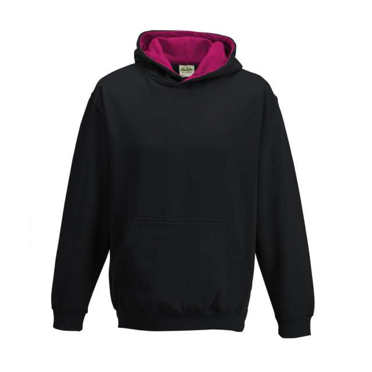 KIDS VARSITY HOODIE - Jet Black/Hot Pink - Additional