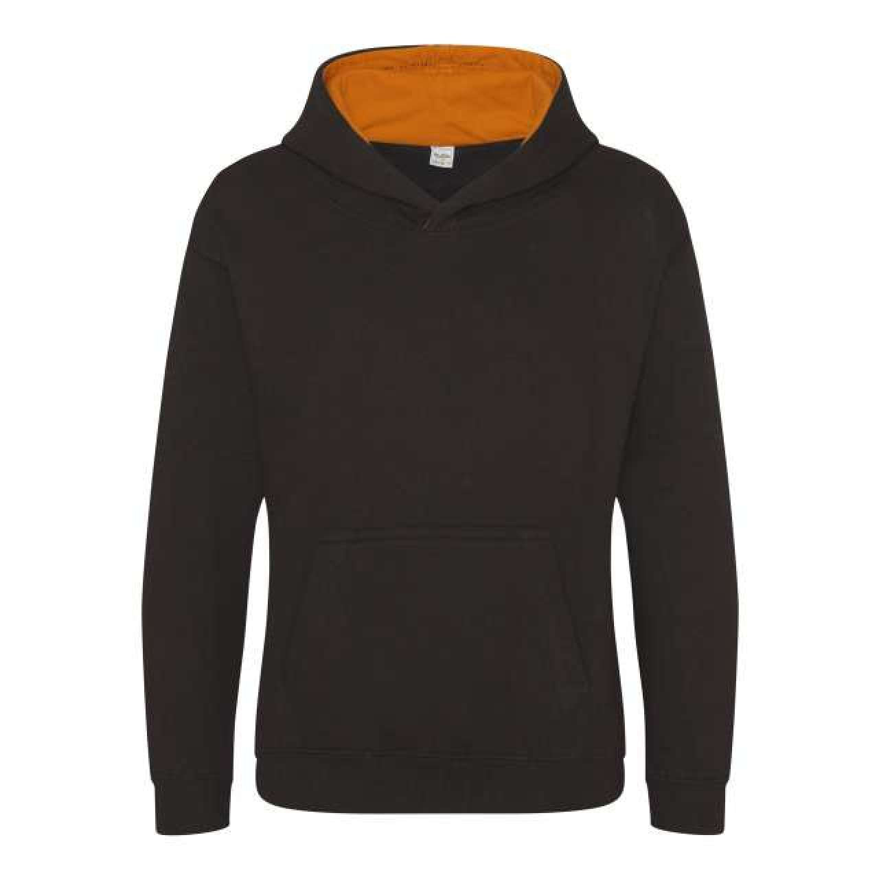 KIDS VARSITY HOODIE - Jet Black/Orange Crush - Additional