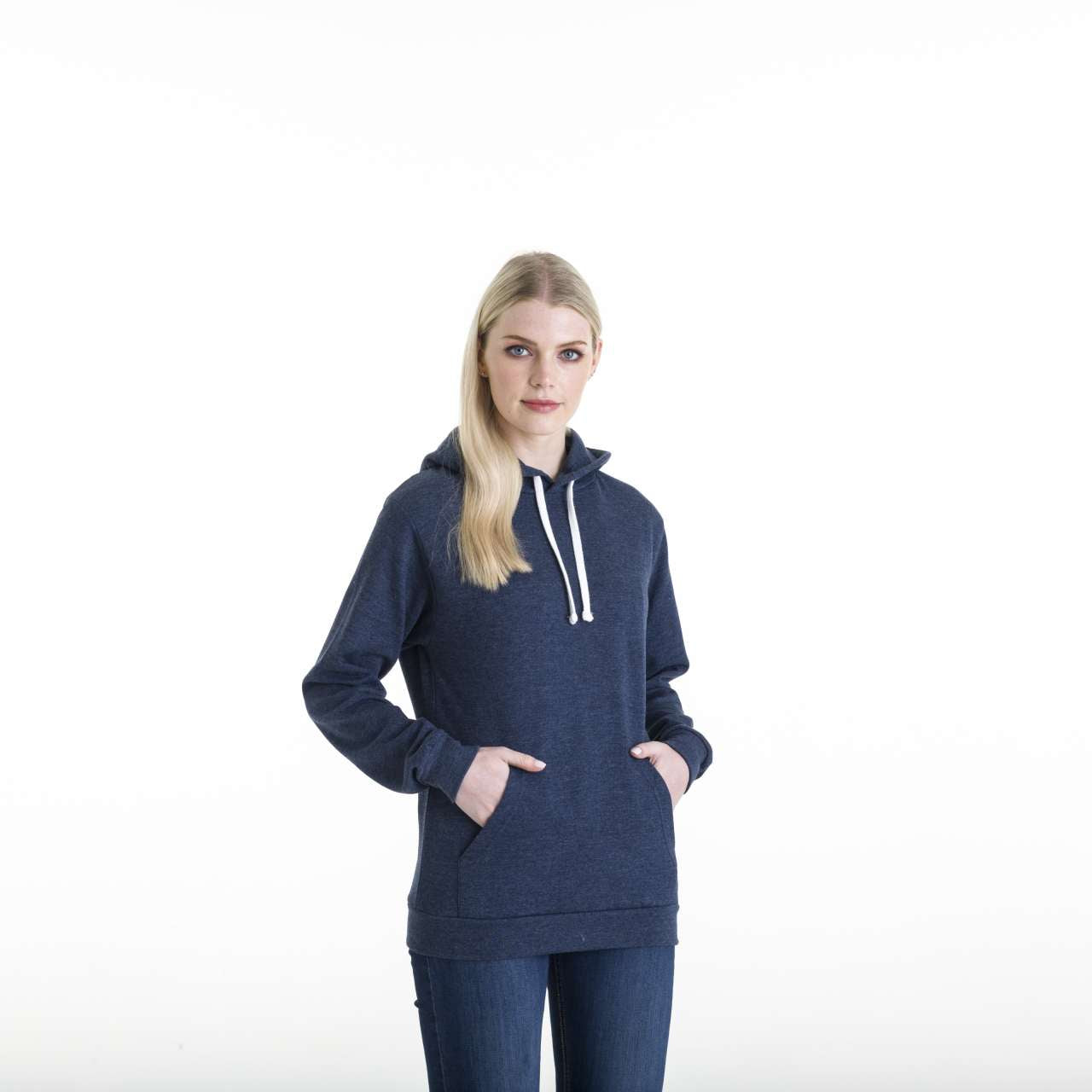 HEATHER HOODIE - Black Heather - Model