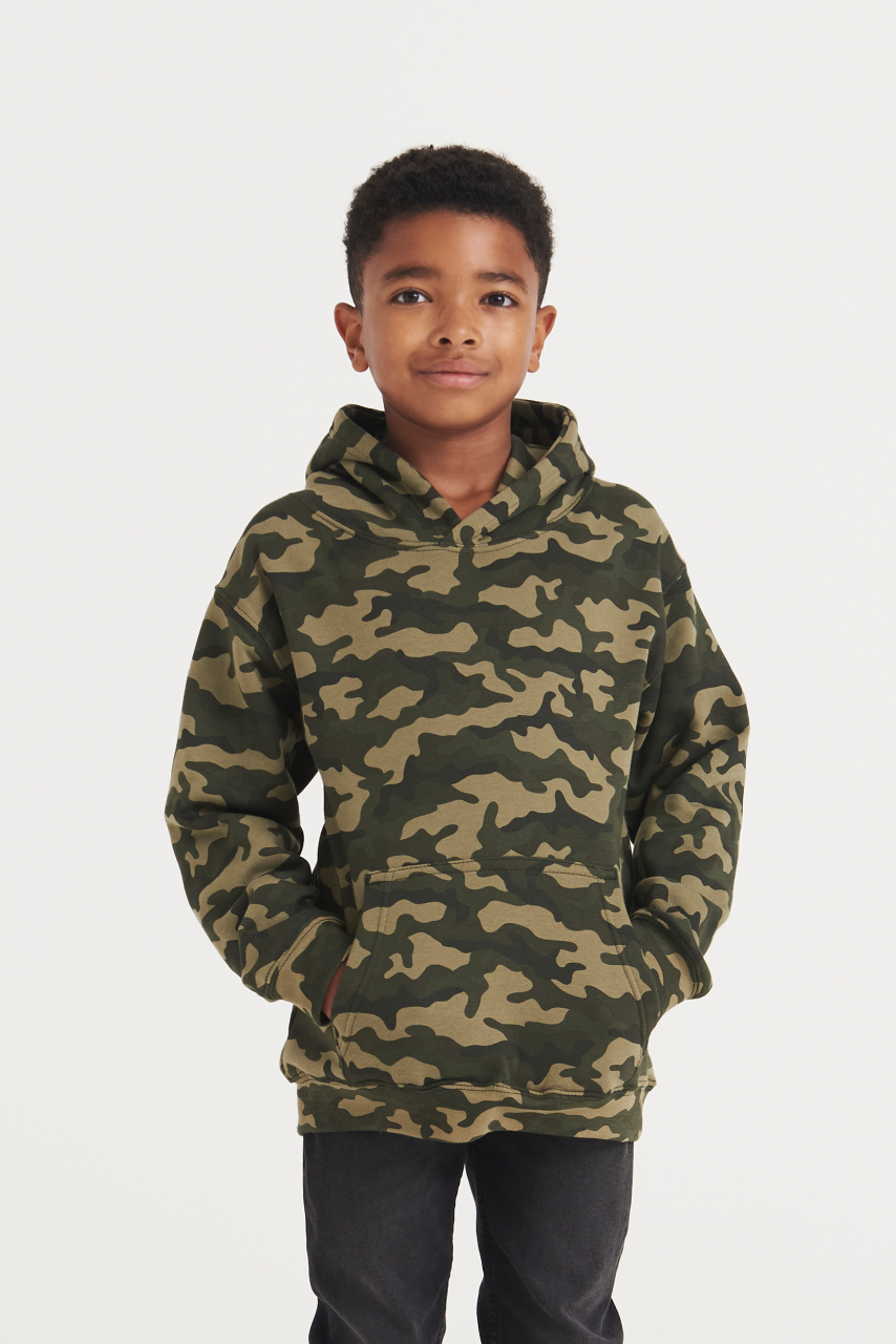 KIDS CAMO HOODIE - Black Camo - Model