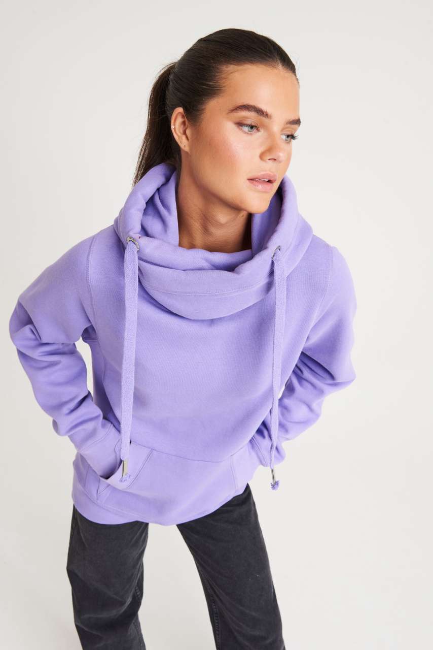CROSS NECK HOODIE - Baby Pink - Additional