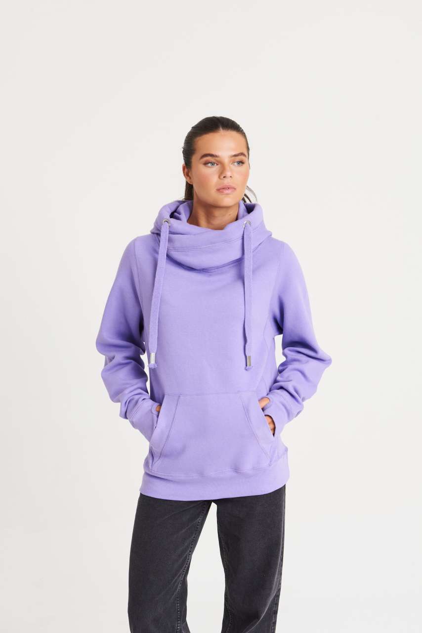 CROSS NECK HOODIE - Baby Pink - Additional