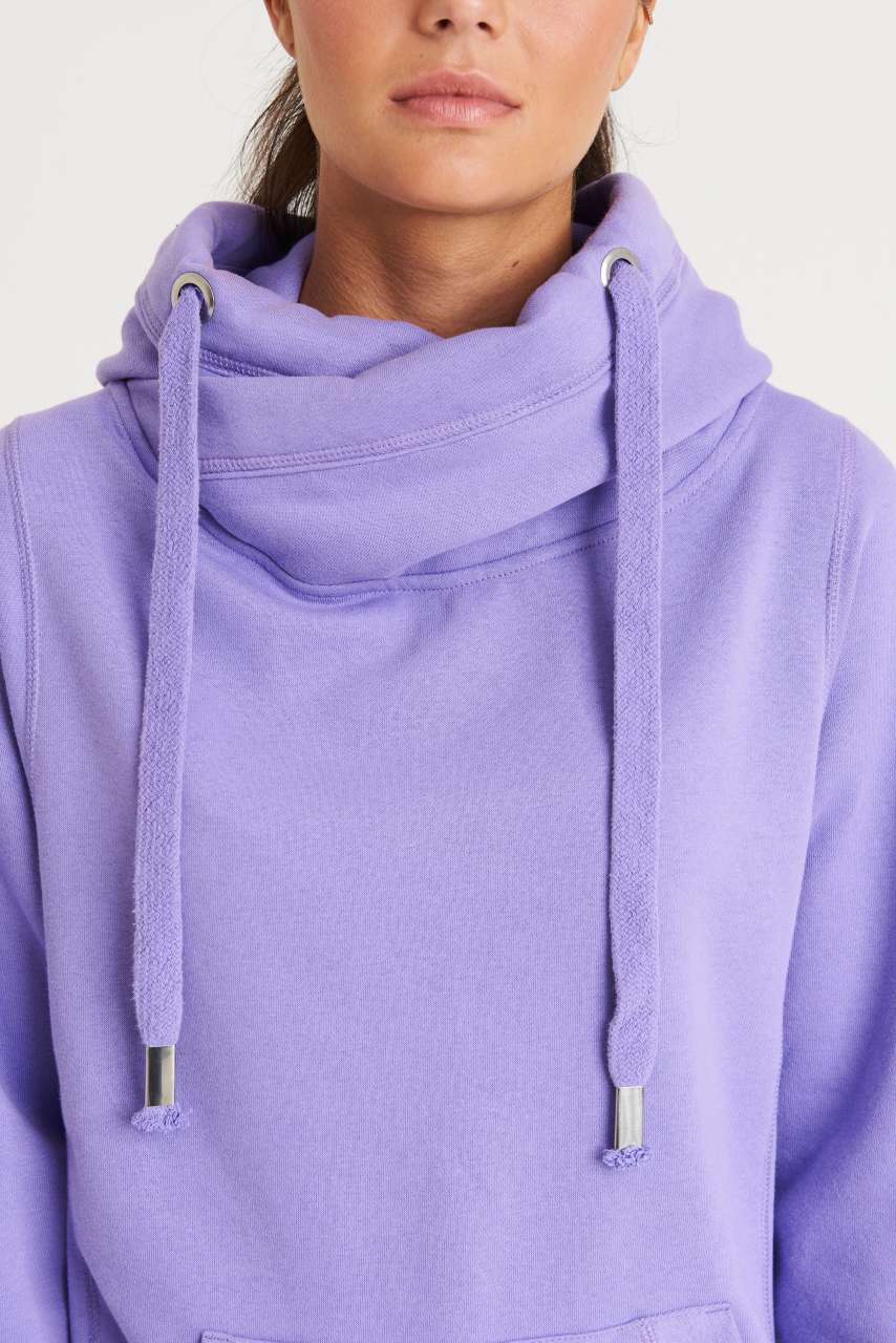 CROSS NECK HOODIE - Baby Pink - Additional