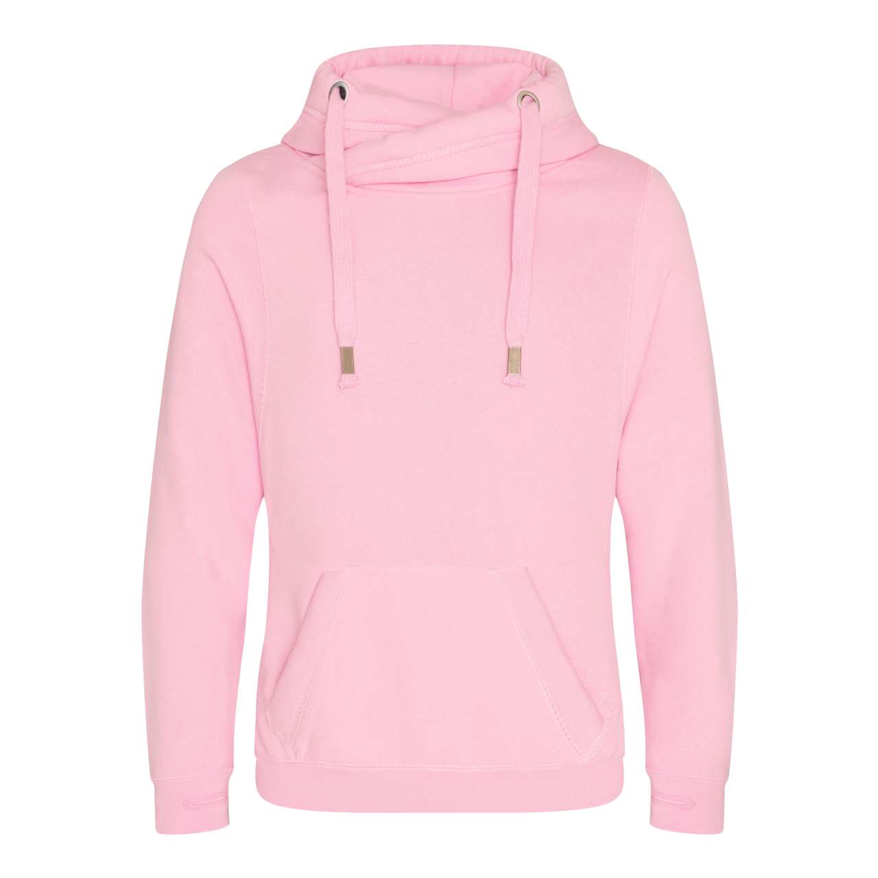 CROSS NECK HOODIE - Baby Pink - Main