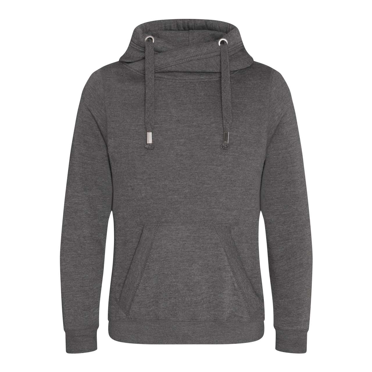 CROSS NECK HOODIE - Charcoal - Main