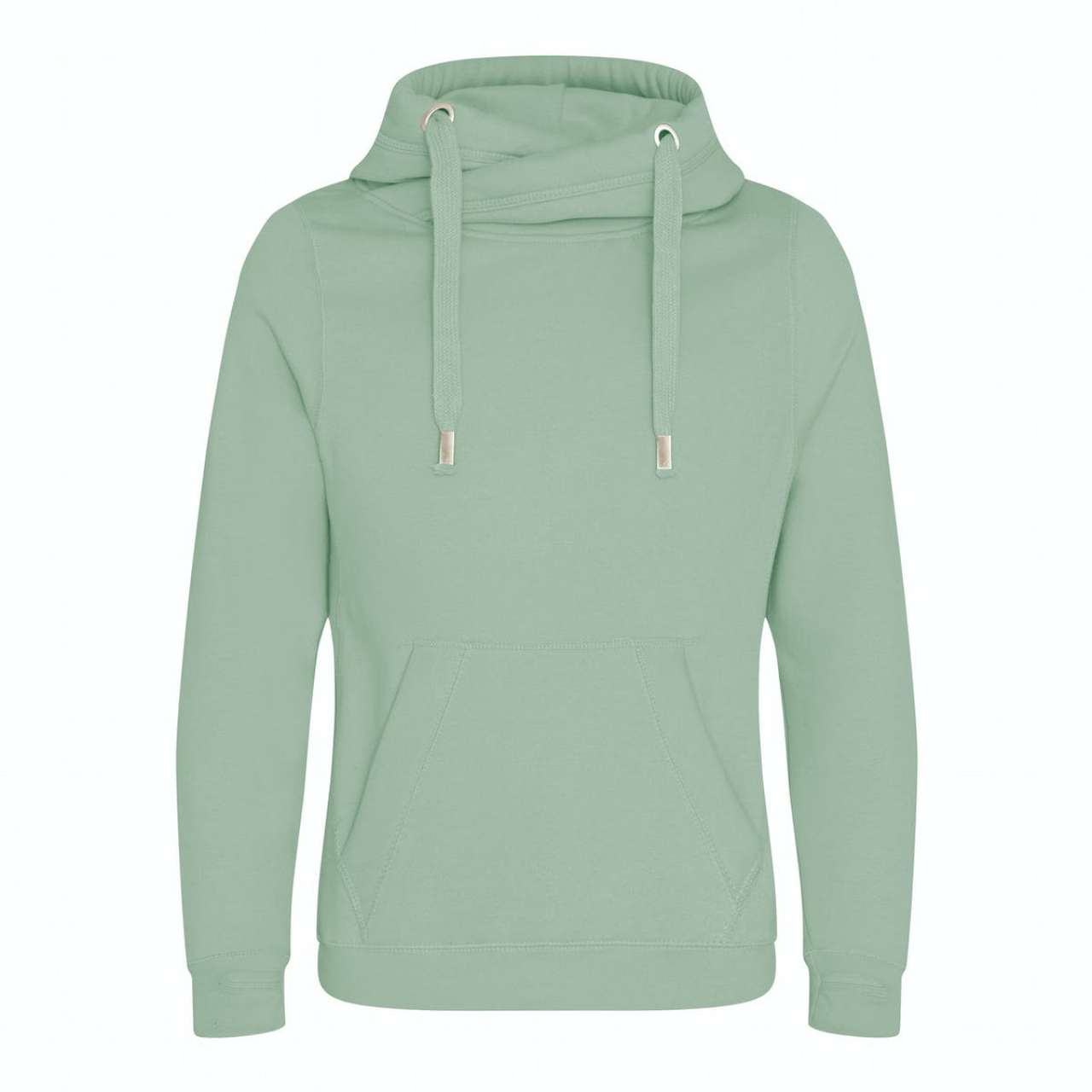 CROSS NECK HOODIE - Dusty Green - Main