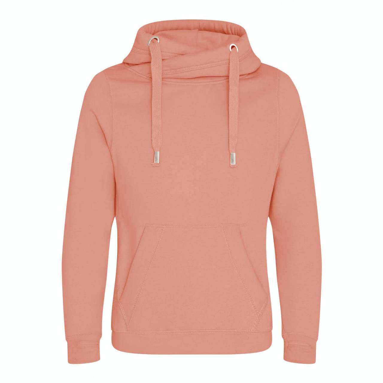 CROSS NECK HOODIE - Dusty Pink - Main
