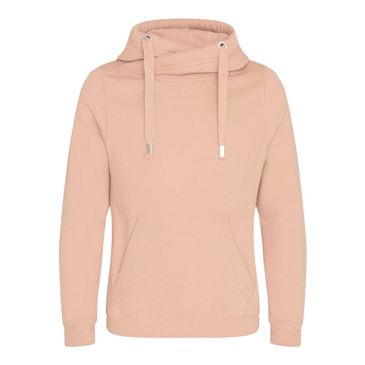 CROSS NECK HOODIE - Nude - Main