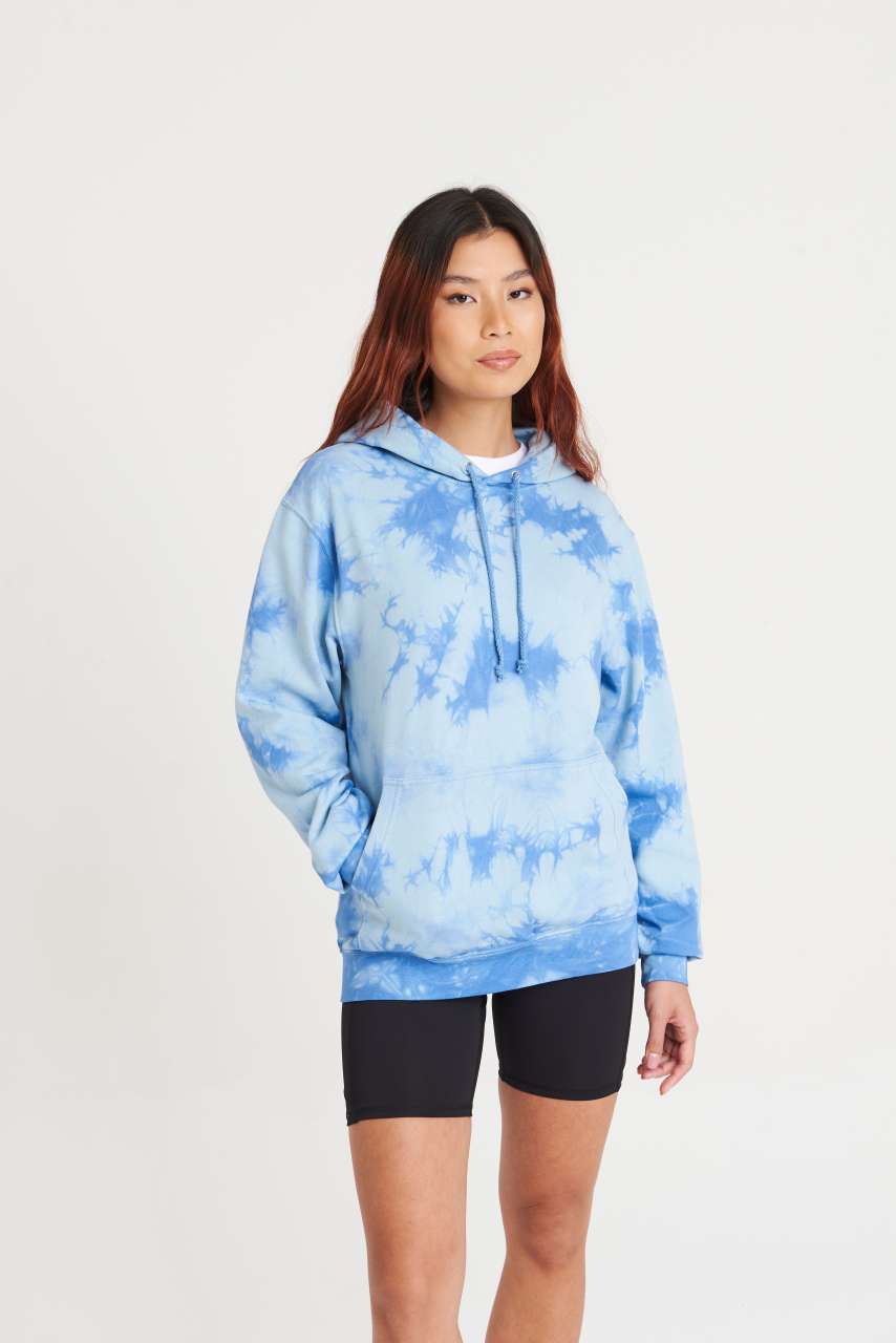 TIE-DYE HOODIE - Blue Cloud - Model