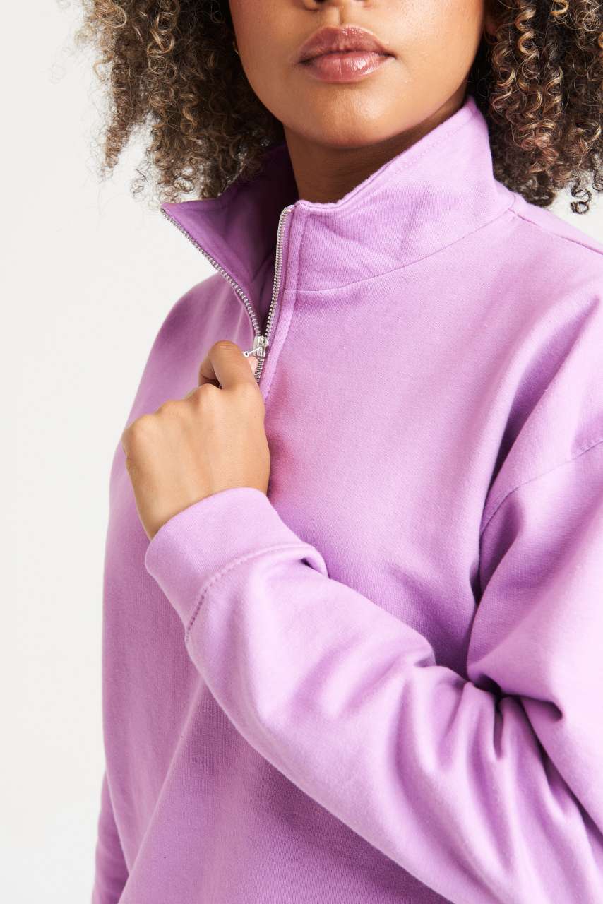WOMEN'S CROPPED 1/4 ZIP SWEAT - Arctic White - Additional