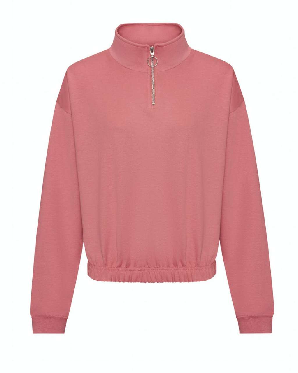 WOMEN'S CROPPED 1/4 ZIP SWEAT - Dusty Rose - Main