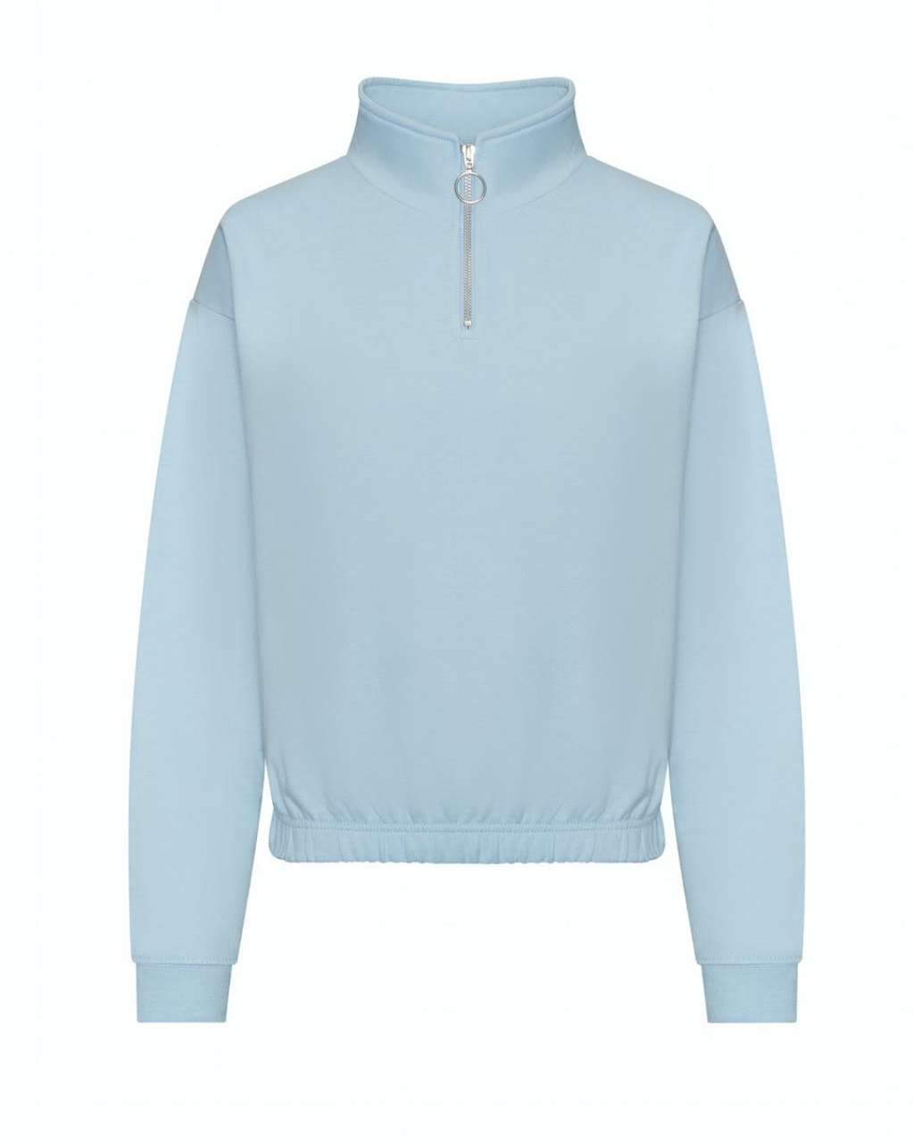 WOMEN'S CROPPED 1/4 ZIP SWEAT - Sky Blue - Main