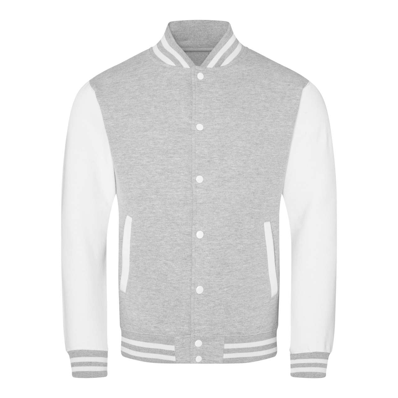 VARSITY JACKET - Heather Grey/White - Main