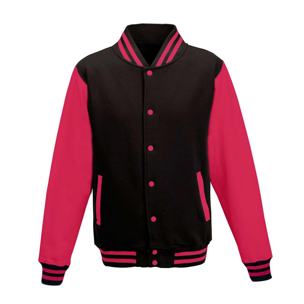 VARSITY JACKET - Jet Black/Hot Pink - Main