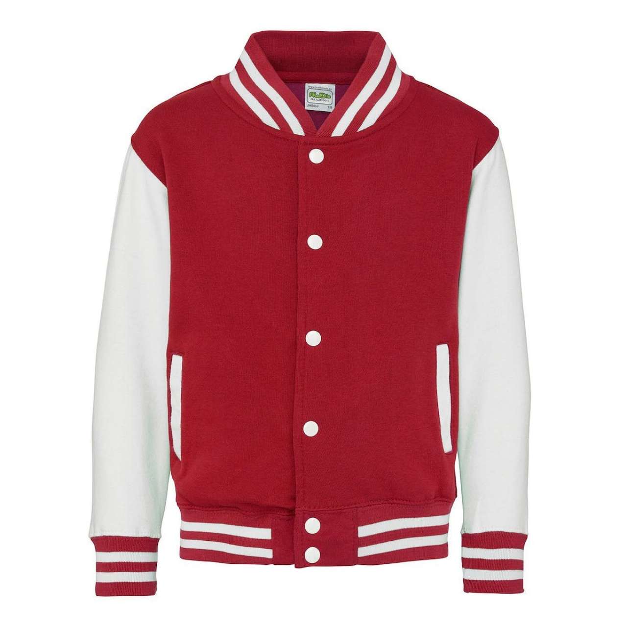 KIDS VARSITY JACKET - Fire Red/Arctic White - Main