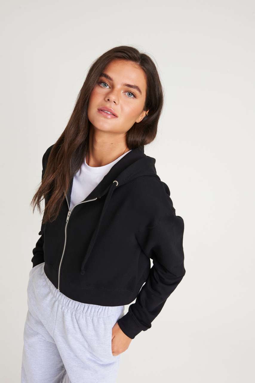 WOMEN'S FASHION CROPPED ZOODIE - Dusty Green - Additional