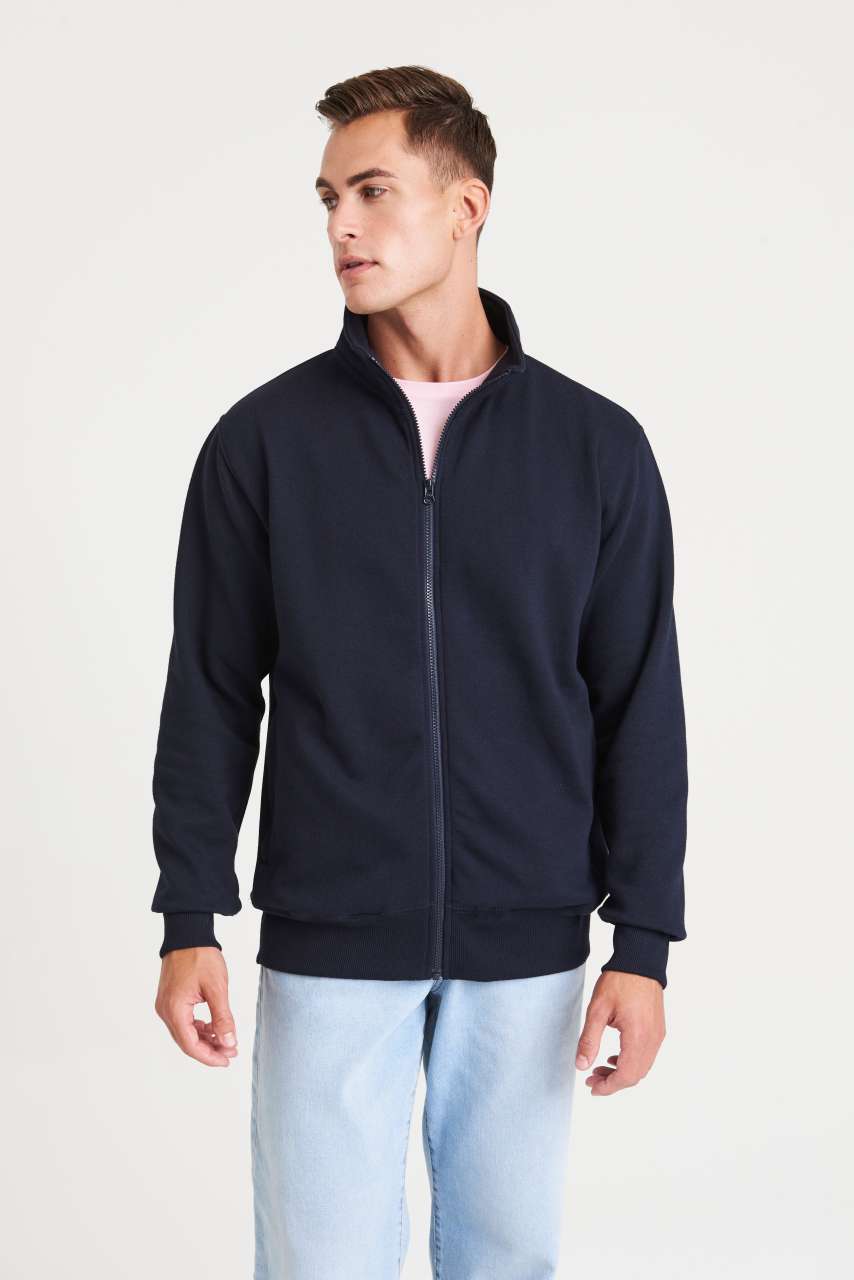 CAMPUS FULL ZIP SWEAT - Charcoal - Model