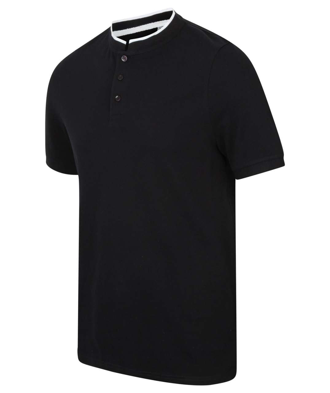 STAND COLLAR STRETCH POLO SHIRT - Navy/White - Additional