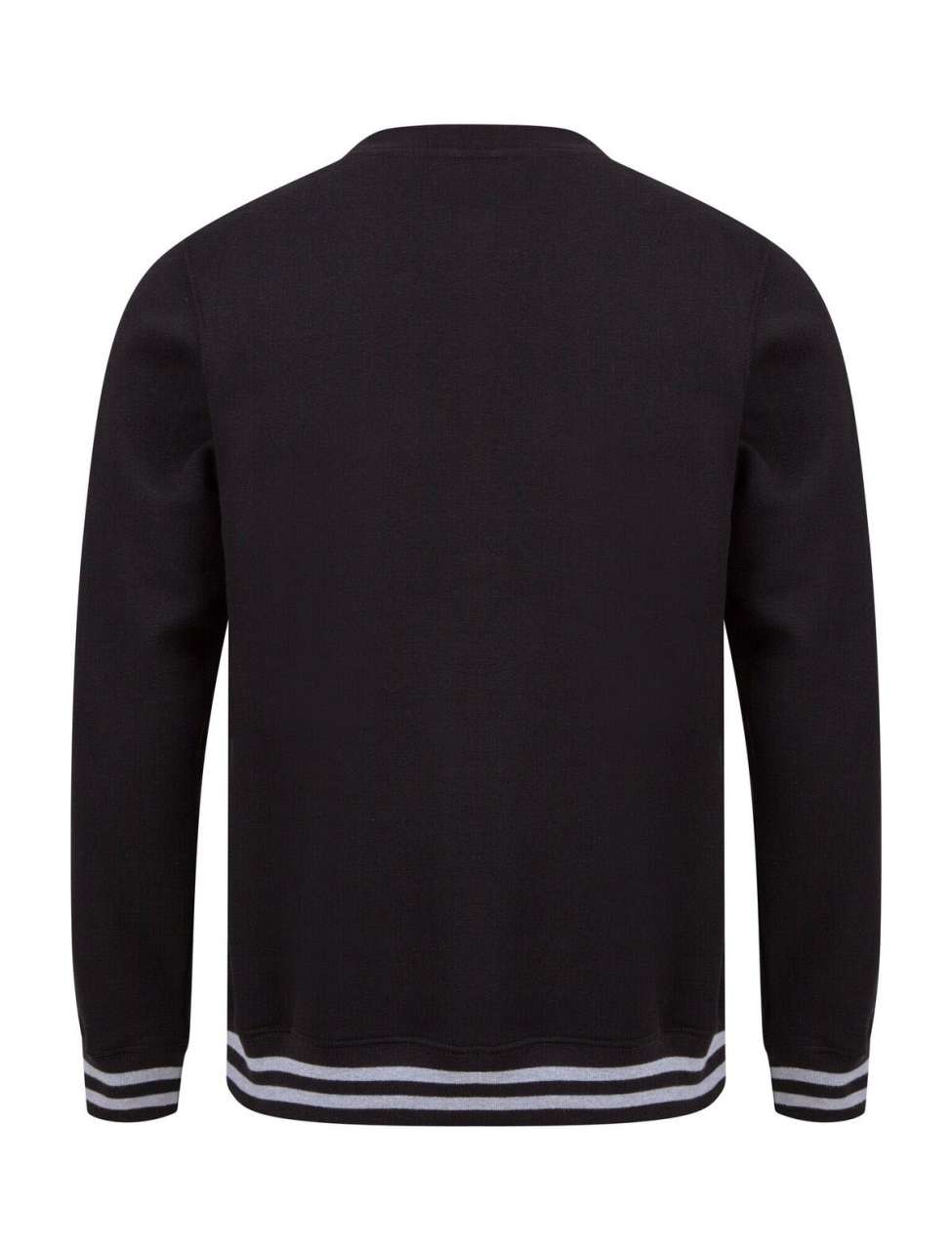 SWEAT WITH STRIPE CUFFS - Black/Heather Grey - Main