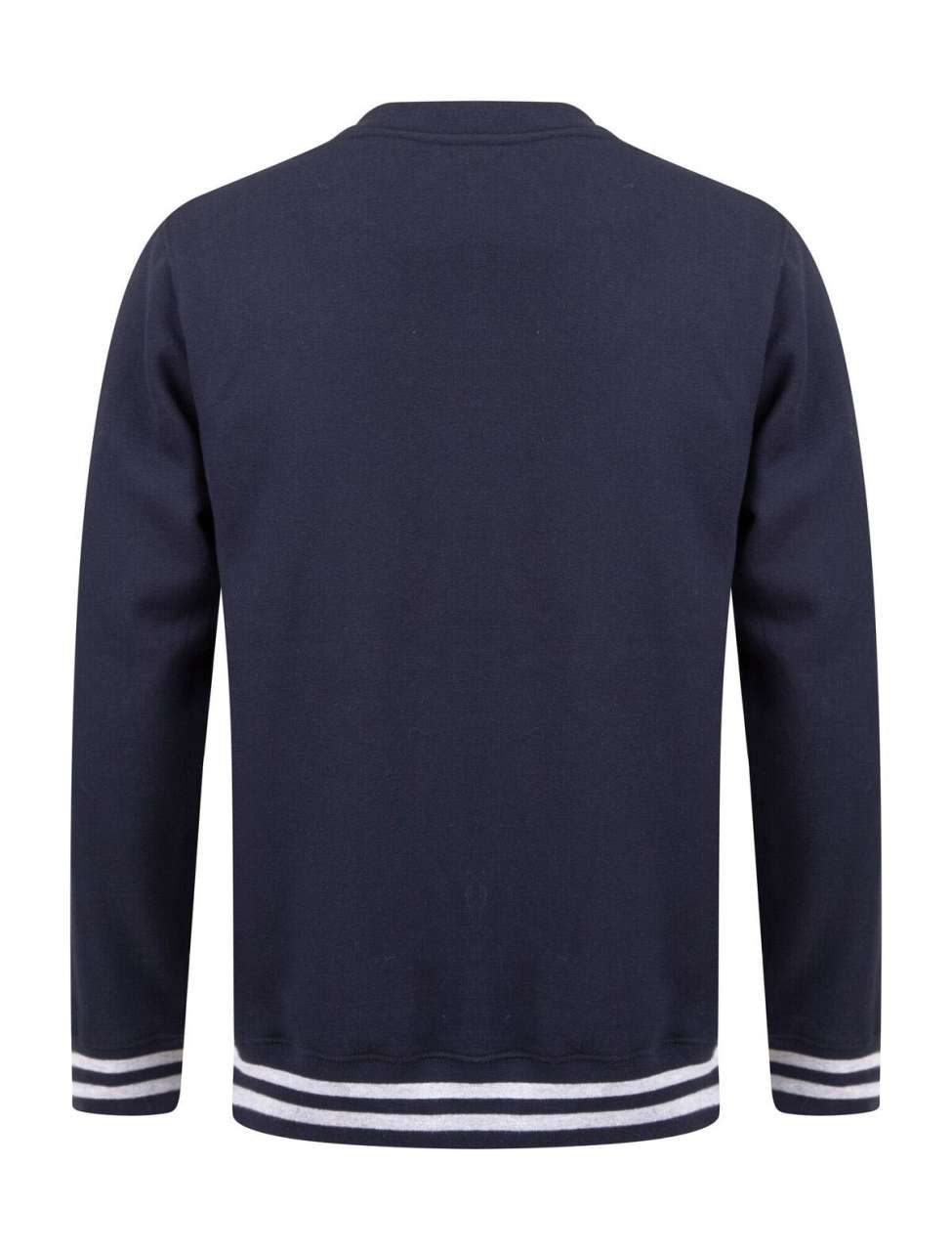 SWEAT WITH STRIPE CUFFS - Navy/Heather Grey - Main