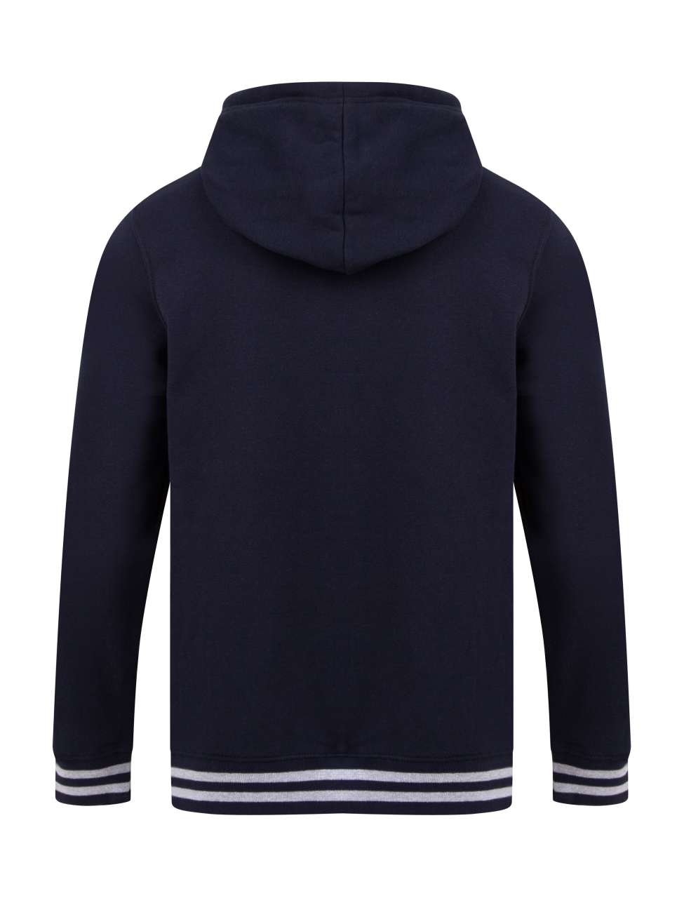 HOODIE WITH STRIPED CUFFS - Navy/Heather Grey - Additional