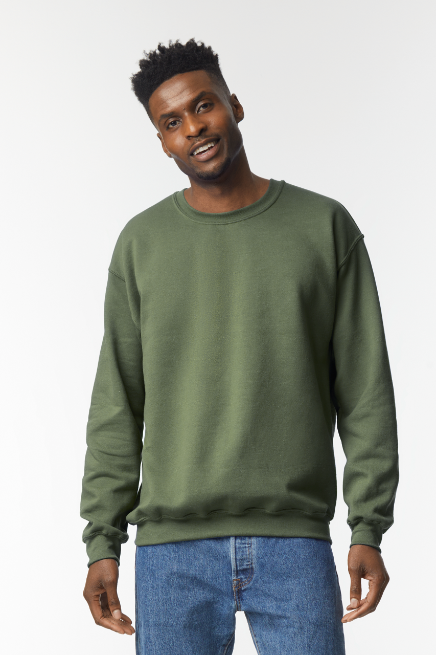 HEAVY BLEND™ ADULT CREWNECK SWEATSHIRT - Antique Cherry Red - Model