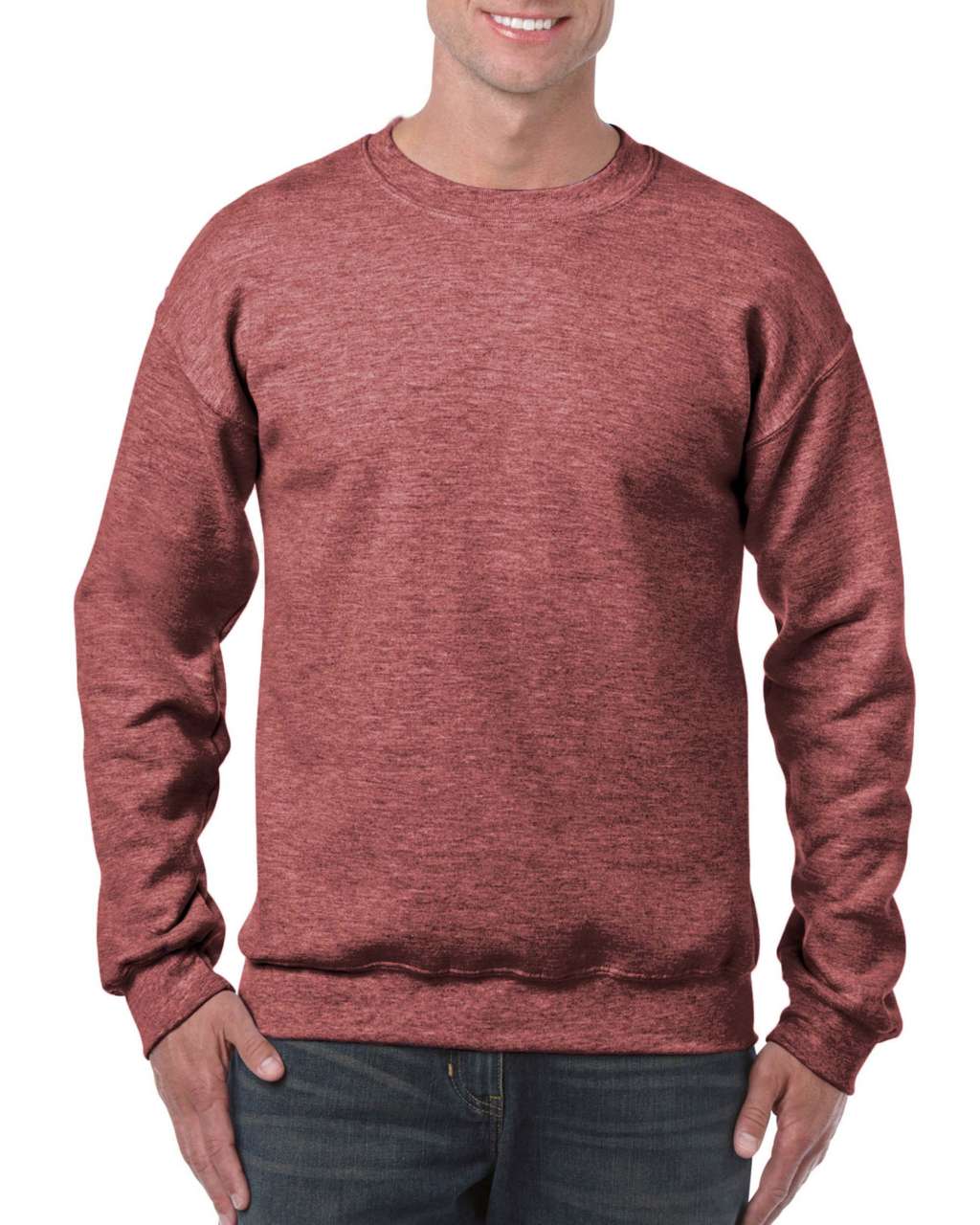 HEAVY BLEND™ ADULT CREWNECK SWEATSHIRT - Heather Sport Dark Maroon - Main