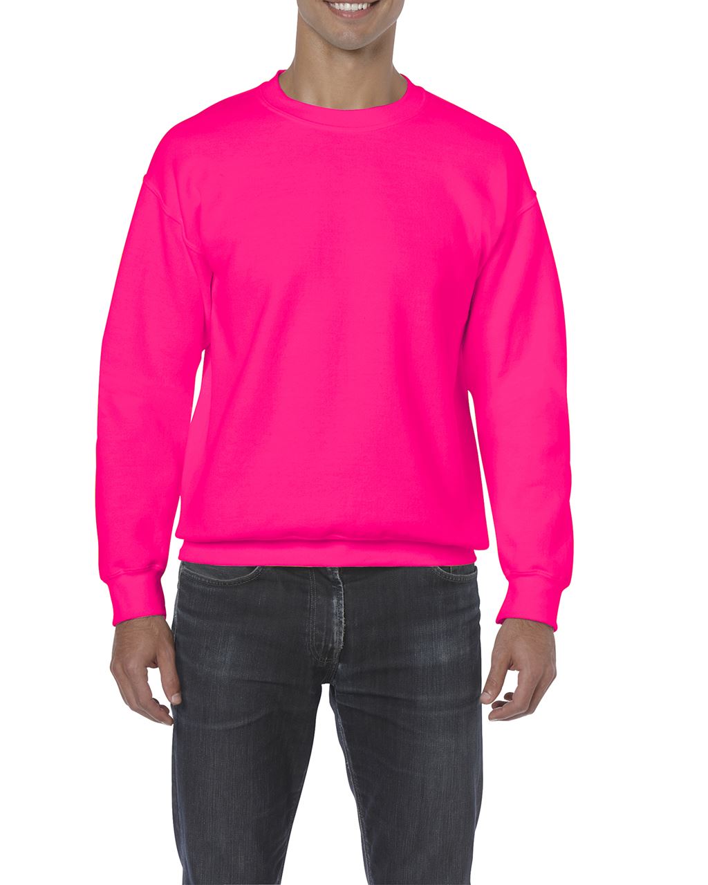 HEAVY BLEND™ ADULT CREWNECK SWEATSHIRT - Safety Pink - Main
