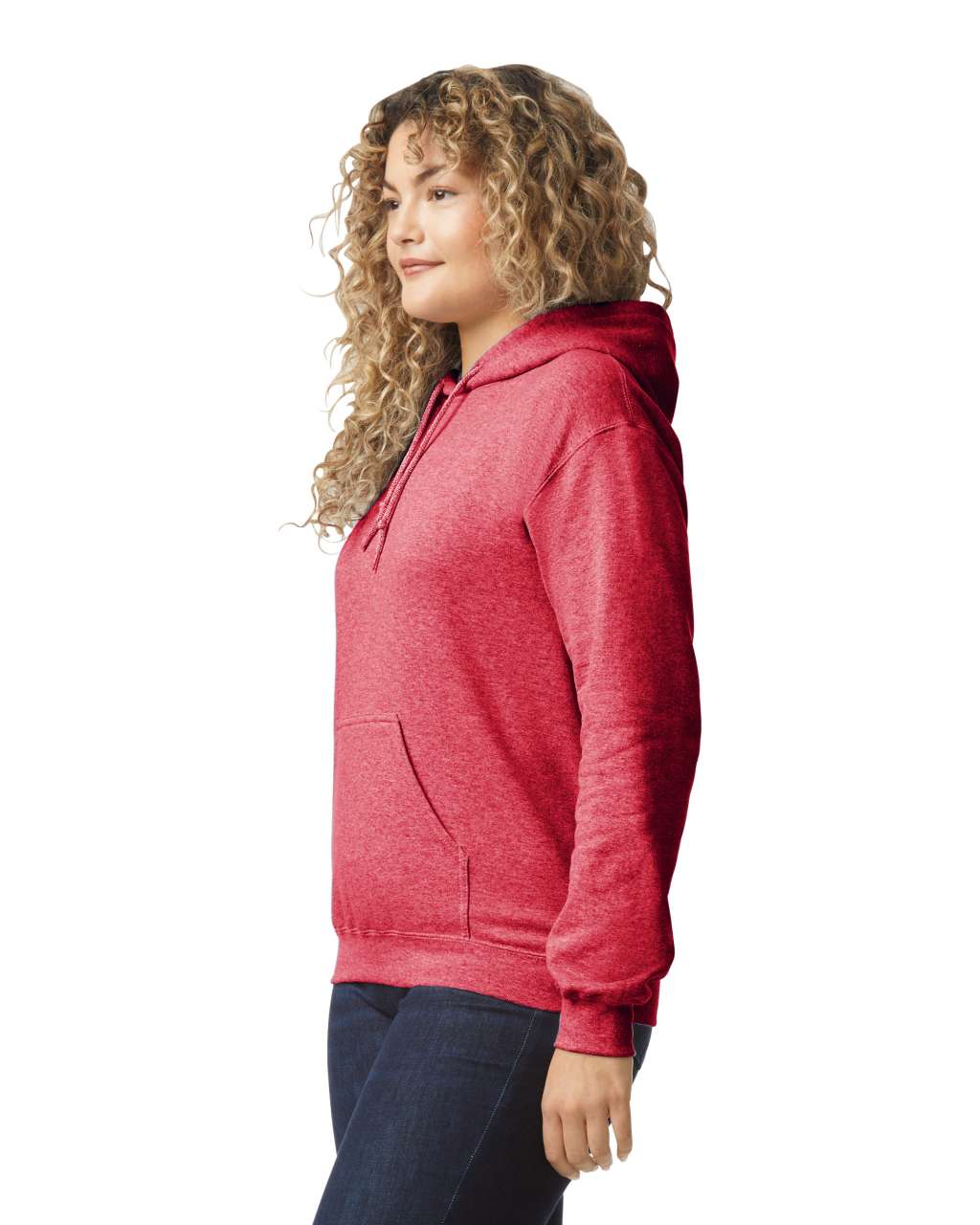 HEAVY BLEND™ ADULT HOODED SWEATSHIRT - Heather Sport Scarlet Red - Additional