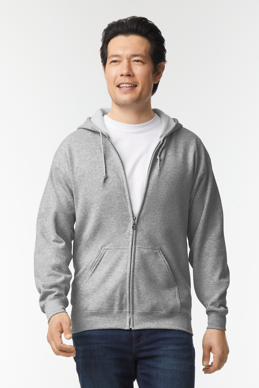 HEAVY BLEND™ ADULT FULL ZIP HOODED SWEATSHIRT - Ash - Additional