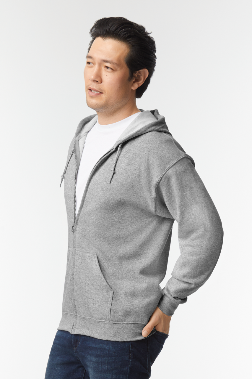 HEAVY BLEND™ ADULT FULL ZIP HOODED SWEATSHIRT - Ash - Additional