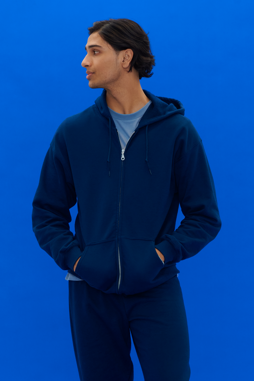 HEAVY BLEND™ ADULT FULL ZIP HOODED SWEATSHIRT - Ash - Additional