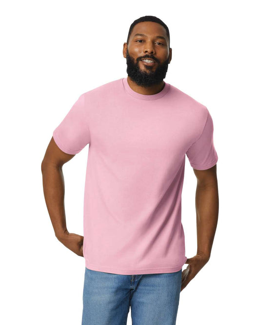 LIGHT COTTON ADULT T-SHIRT - Light Pink - colorimageurl