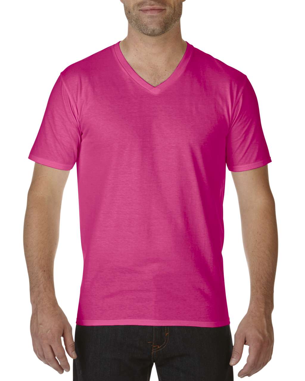 PREMIUM COTTON ® ADULT V-NECK T-SHIRT - Heliconia - Main