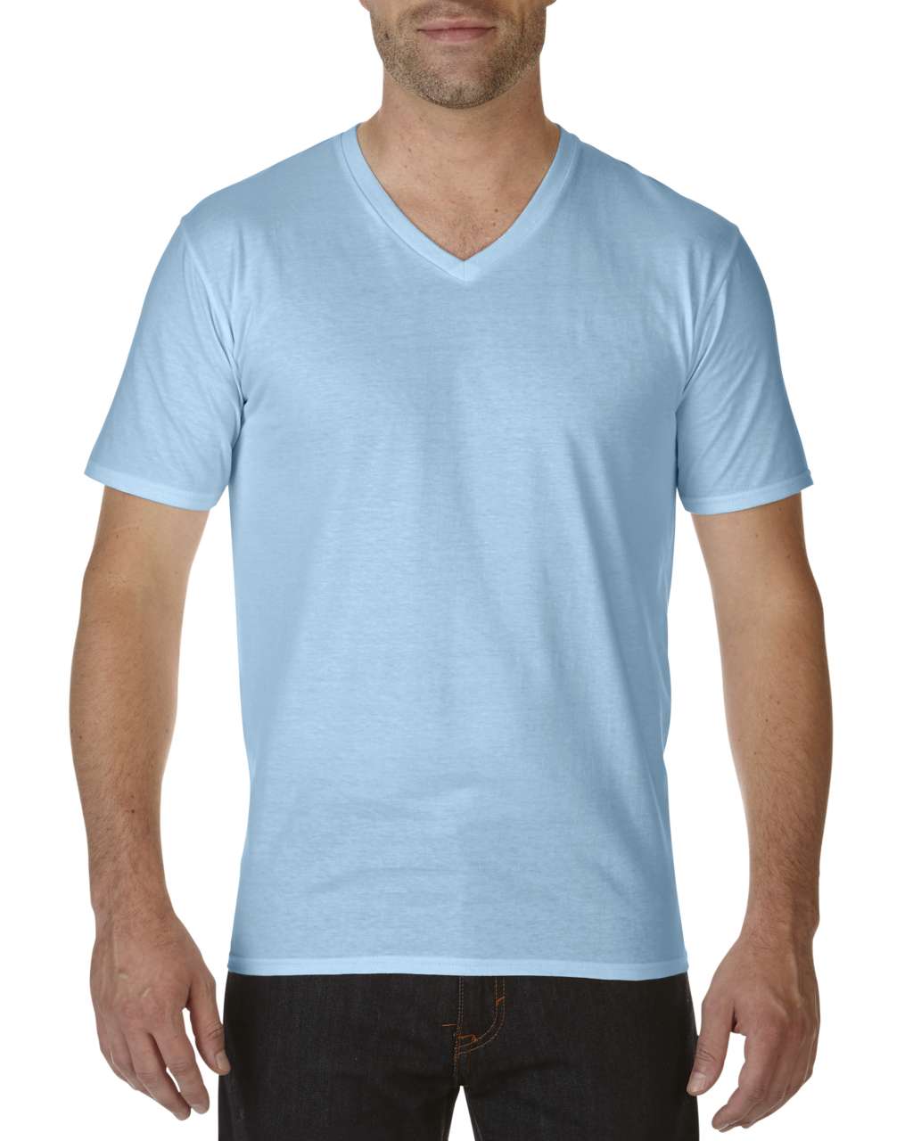 PREMIUM COTTON ® ADULT V-NECK T-SHIRT - Light Blue - Main