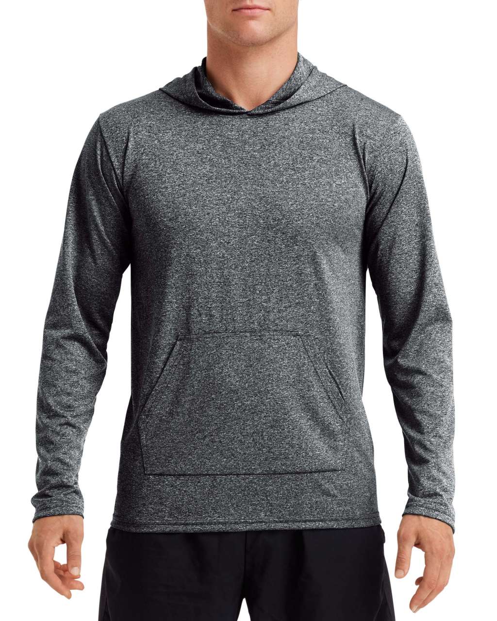 PERFORMANCE ® ADULT HOODED T-SHIRT - Heather Sport Black - Main