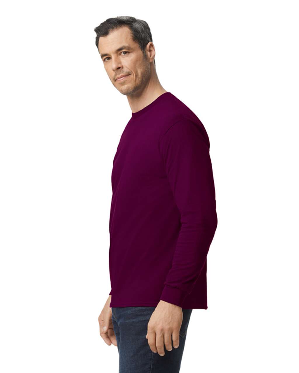 GILDAN ® HEAVY COTTON™ ADULT LONG SLEEVE T-SHIRT - Maroon - Additional
