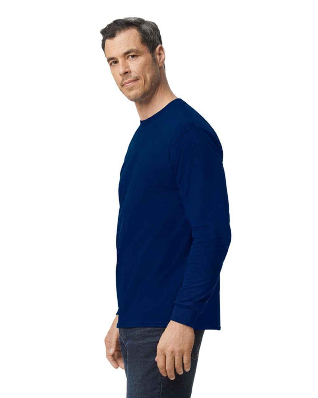 GILDAN ® HEAVY COTTON™ ADULT LONG SLEEVE T-SHIRT - Navy - Additional