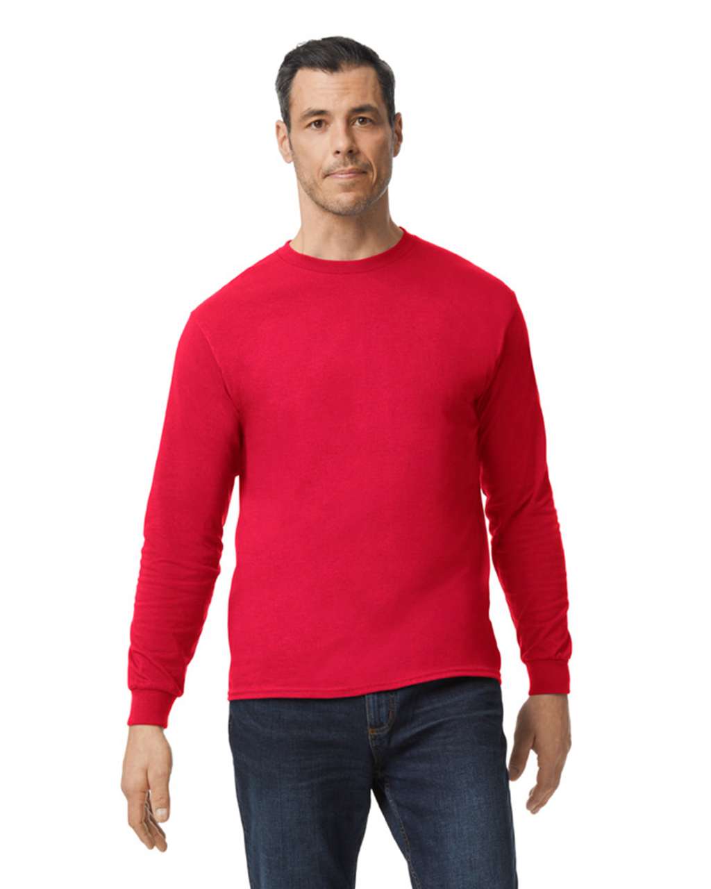 GILDAN ® HEAVY COTTON™ ADULT LONG SLEEVE T-SHIRT - Red - Main