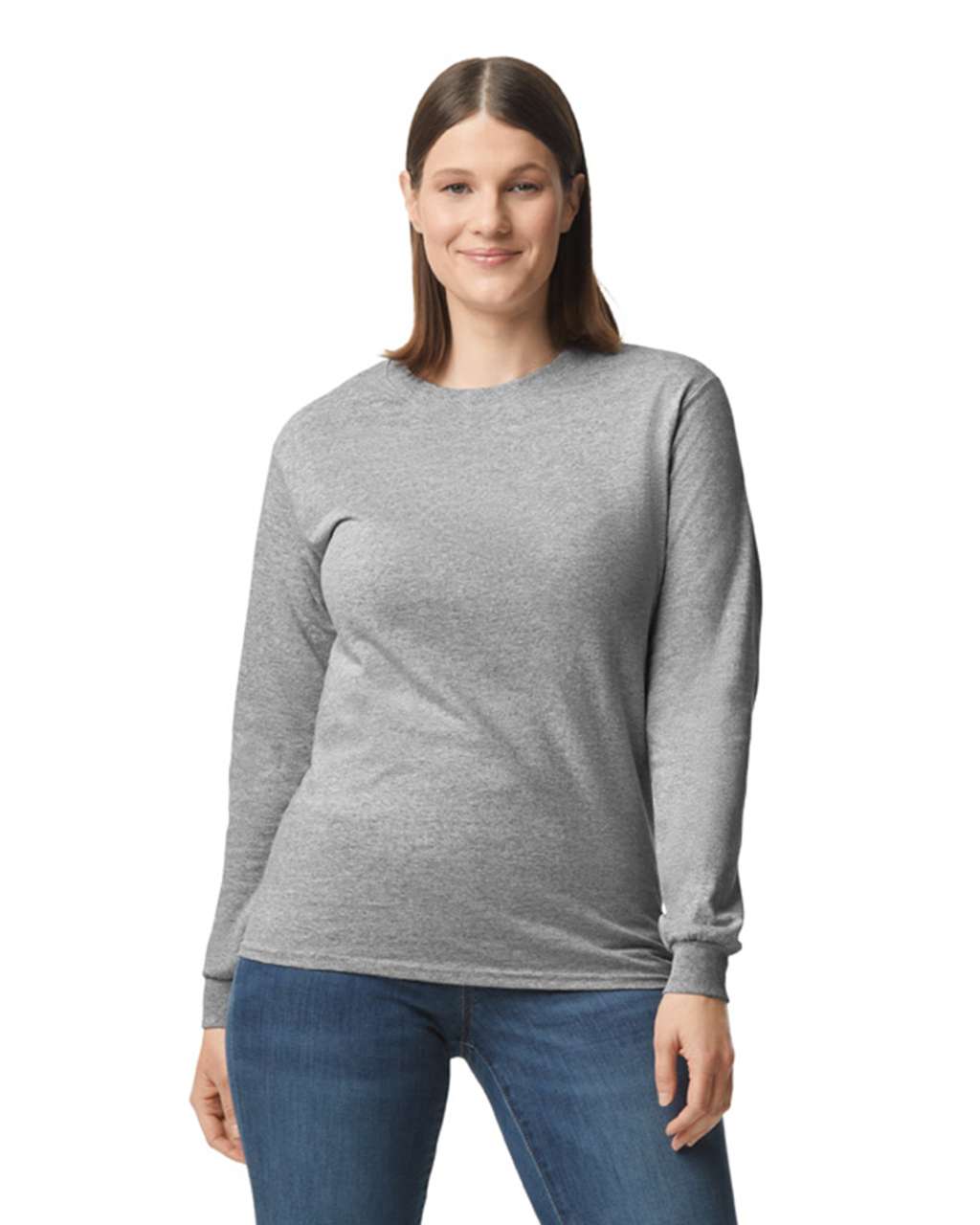 GILDAN ® HEAVY COTTON™ ADULT LONG SLEEVE T-SHIRT - Sport Grey - Main